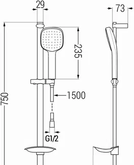 Sprchy a sprchové panely MEXEN/S DB33 posuvný sprchový set, černá 785334584-70