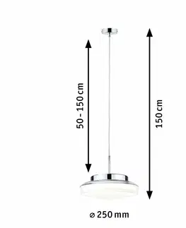 LED lustry a závěsná svítidla PAULMANN Selection Bathroom LED závěsné svítidlo Luena IP44 11,5W sklo/chrom