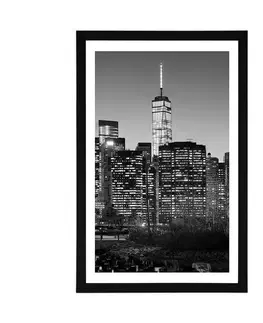Černobílé Plakát s paspartou centrum New Yorku v černobílém provedení