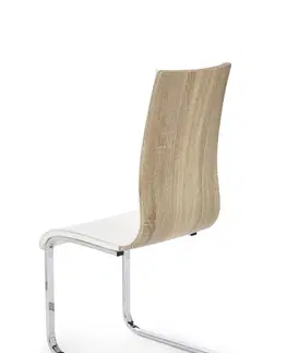 Židle Jídelní židle K104 Halmar Bílá / dub sonoma