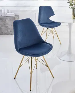 Židle Jídelní židle 2 ks IKAROS Dekorhome Modrá