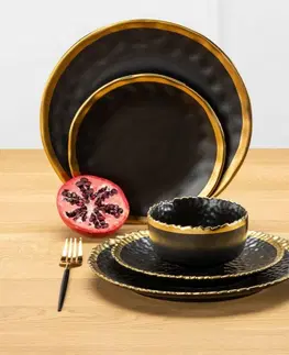 Talíře DekorStyle Keramický talíř Lissa 20 cm černý