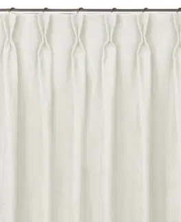 Záclony HOMEDE Závěs MILANA klasický flex 7,5 cm s dvojitým záhybem krémový, velikost 220x175
