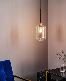 Závěsná světla Solbika Lighting Závěsné svítidlo s čirým skleněným stínidlem Ø 17 cm