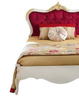 Luxusní a stylové postele Estila Klasická luxusní postel Pasiones s čalouněním a vyřezávaným zdobením 143cm