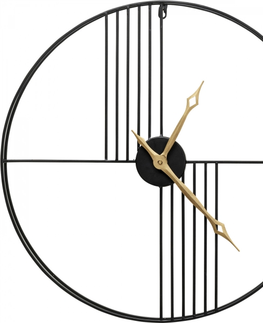 Nástěnné hodiny KARE Design Nástěnné hodiny Strings - černé, Ø60cm