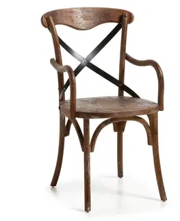 Luxusní jídelní židle Estila Stylová židle CHICAGO CRUZ TONET s opěrkami