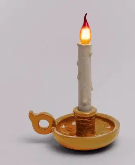 Vnitřní dekorativní svítidla SELETTI LED deko stolní lampa Grimm Bugia svíčka zlatá
