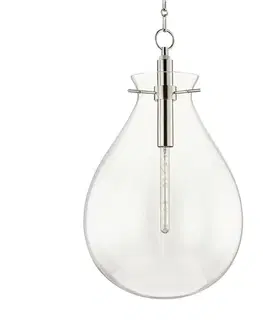 Designová závěsná svítidla HUDSON VALLEY závěsné svítidlo IVY ocel/sklo nikl/čirá E27 1x10W BKO103-PN-CE