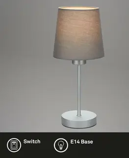 Lampy na noční stolek BRILONER Stolní lampa, 31,4 cm, max. 25 W, šedá-stříbrná BRILO 7024-014