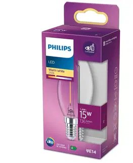 LED žárovky Philips Philips LED Classic svíčka E14 B35 1,4W čirá