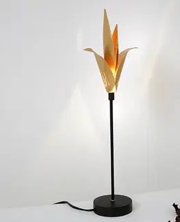 Světla na parapety Holländer Stolní lampa Airone se zlatým květem