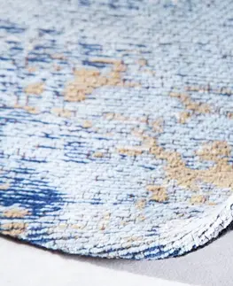 Koberce LuxD Designový kulatý koberec Rowan 150 cm béžovo-modrý