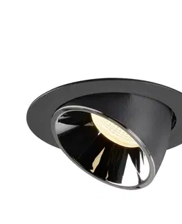 LED podhledová svítidla SLV BIG WHITE NUMINOS GIMBLE XL zápustné stropní svítidlo černé/chrom 3000 K 40° 1006052