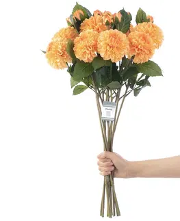 Květiny AmeliaHome Umělá květina PIWONI 10 ks oranžová