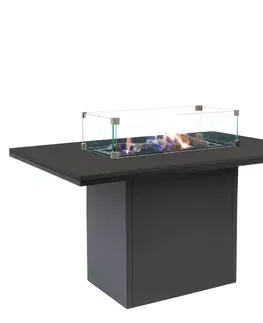 Přenosná ohniště COSI Stůl s plynovým ohništěm cosiloft 120 vysoký jídelní stůl černý rám / černá deska