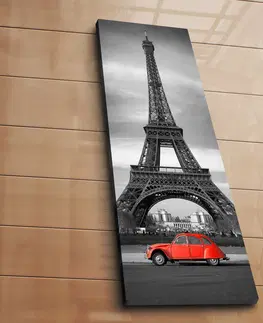 Obrazy Obraz na plátně Eiffelova věž a Citroën 30 x 90 cm