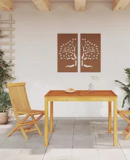 Zahradní stolky Zahradní jídelní stůl 110 x 110 x 75 cm masivní akáciové dřevo