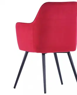 Židle Jídelní židle 4 ks samet / ocel Dekorhome Žlutá