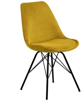 Židle do jídelny Jídelní Židle Eris Žlutá Kord