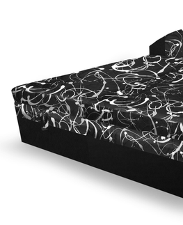 Postele Polohovací čalouněná postel RUDY 180x200 cm, černá látka, Z EXPOZICE PRODEJNY, II. jakost