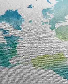 Obrazy mapy Obraz mapa světa v akvarelu
