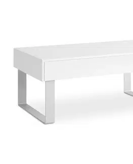 Konferenční stoly Konsimo Sp. z o.o. Sp. k. Konferenční stolek PAVO 45x110 cm lesklá bílá 