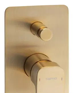 Koupelnové baterie SAPHO SPY podomítková sprchová baterie, 2 výstupy, zlato mat PY42/19
