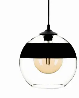 Závěsná světla Solbika Lighting Závěsná lampa Monochrome Flash čirá/černá Ø 25cm