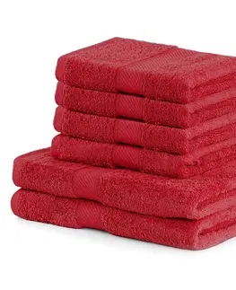Ručníky Set 2 osušek a 4 ručníků DecoKing Bella červené, velikost 2*70x140+4*50x100