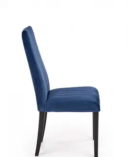 Židle HALMAR Jídelní židle Marty 2 černá/tmavě modrá