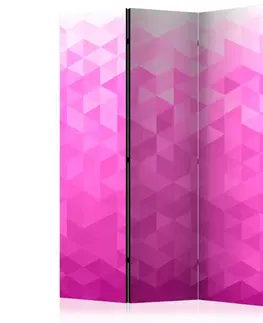 Paravány Paraván Pink pixel Dekorhome 135x172 cm (3-dílný)