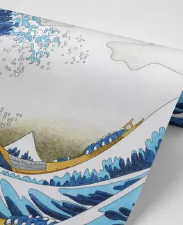 Tapety s imitací maleb Tapeta reprodukce Velká vlna z Kanagawa - Kacušika Hokusai