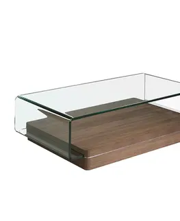 Designové a luxusní konferenční stolky Estila Moderní konferenční stolek Vita Naturale skleněný 120cm