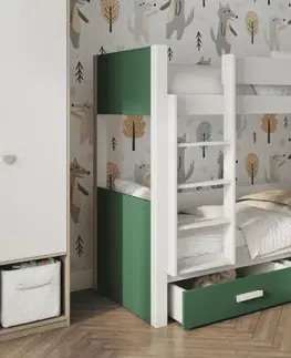 Postele ArtBed Dětská patrová postel GASPAR | 80 x 180 cm Provedení: Moření - Akryl
