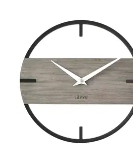 Hodiny LAVVU Stylové dřevěné hodiny LOFT u , pr. 35 cm