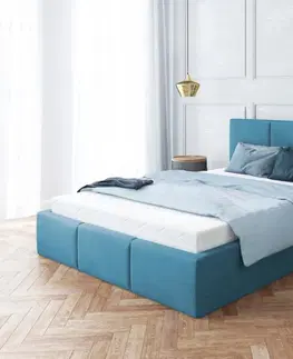 Postele FDM Čalouněná manželská postel FRESIA | 140 x 200 cm Barva: Modrá