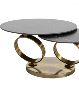 Konferenční stolky KARE Design Konferenční stolek Beverly - zlatý, 133x80cm