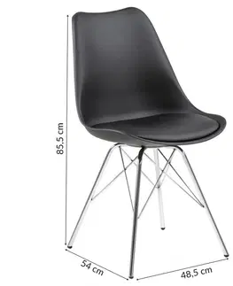 Židle Actona Jídelní židle Eris černá/chrom