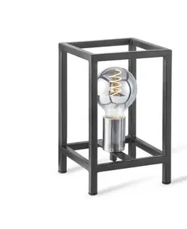 Industriální stolní lampy LEUCHTEN DIREKT is JUST LIGHT Stolní lampa v černé v moderním retro stylu LD 15812-18