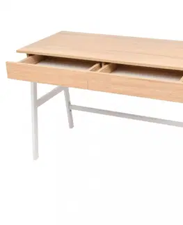 Pracovní stoly Psací stůl 110x55 cm dub / bílá Dekorhome