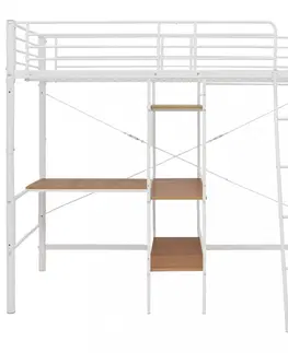 Dětské pokoje Víceúčelová postel 90x200 cm kov Dekorhome Bílá