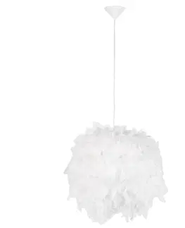 Zavesna svitidla Rustikální závěsná lampa bílá - Pírko