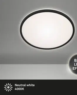 Stropní svítidla Briloner LED stropní svítidlo Lana, podsvícený efekt Ø28 černá