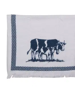 Utěrky Kuchyňský froté ručník s krávou a telátkem - 40*66 cm Clayre & Eef T019