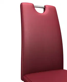 Židle Jídelní židle 2 ks umělá kůže / chrom Dekorhome Cappuccino