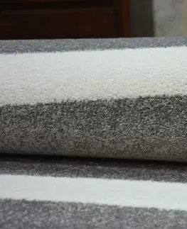 Koberce a koberečky Dywany Lusczow Kusový koberec SKETCH WILLIAM šedý/bílý - pruhovaný, velikost 180x270