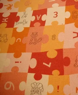 Koberce a koberečky Dywany Lusczow Dětský koberec PUZZLE oranžový, velikost 80x120