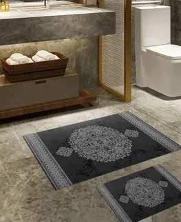 Koupelnové předložky L'essentiel Sada 2 kusů koupelnových podložek Oriental King černá
