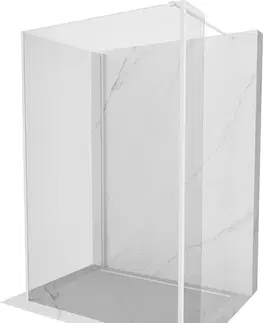 Sprchové zástěny MEXEN/S Kioto Sprchová zástěna WALK-IN 130 x 115 x 40 cm, transparent, bílá 800-130-115-221-20-00-040
